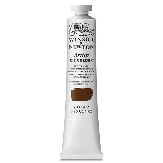 Winsor & Newton; Winsor & Newton Artists' Oil Color - Burnt Umber, 200 ml tube; Category:Oil Paint Sets; Image:1